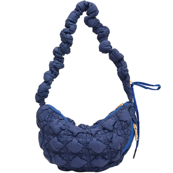 Puffer Tote Bag for Women Puffer Bag Lightweight Padding Shoulder Bag puffer hobo handbag 2023 cloud pleated quilted bag - Treasure Blue
