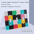 thumbnail image 3 of Yayeee Toggle Light Switch Wall Plate 2-Gang 4.56"x4.48" Decorative Outlet Cover, Blue Checkered Pattern, 3 of 7