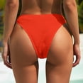 thumbnail image 4 of Dresfit Ribbed High Waisted Bikini Bottoms for Women - Textured Sexy Swimwear Red S, 4 of 4