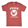 thumbnail image 1 of Mens Pugs Not Drugs T shirt Pug Face Funny T shirts Dogs Humor Novelty Tees (Heather Red) - L, 1 of 2