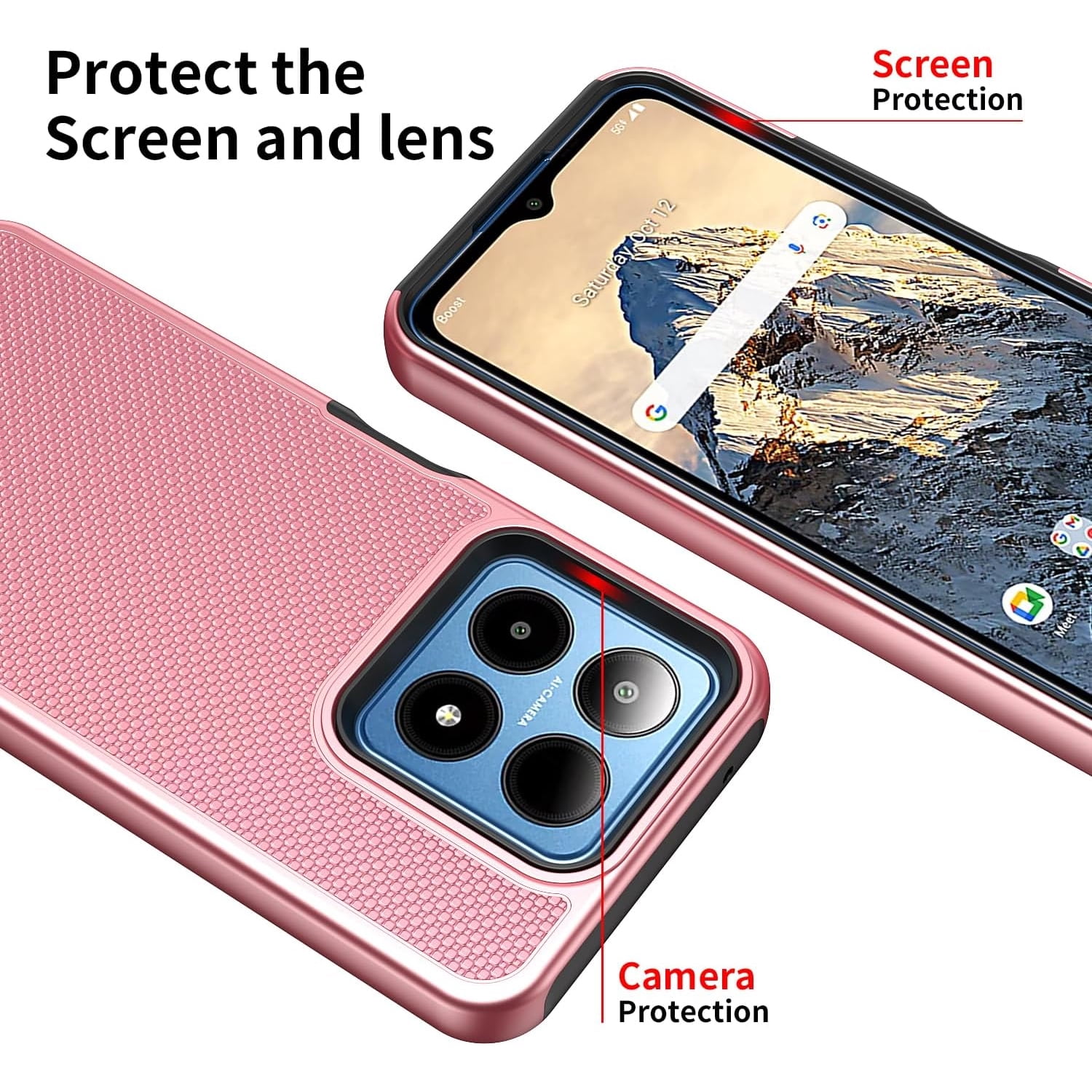 TJS for Boost Summit 5G Phone Case, with Tempered Glass Screen Protector,  Slim Dual Layer Hybrid Shockproof Rugged Phone Cover for Boost Mobile  Summit 5G (Blue) - Walmart.com