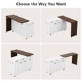 thumbnail image 6 of Kitchen Island on Wheels&nbsp;with Extendable Dining Table, Trash Storage Cabinet, 3-Tier Pull-Out Spice Rack, Mobile Rolling Cart for Kitchen and Dining Room, White, 6 of 7
