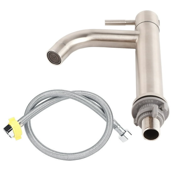 Single Cold Water Tap,Stainless Steel Brushed Surface Basin Water Faucet Bathroom for Kitchen Sink Reverse Osmosis Faucet Non Air Drinking Water Tap