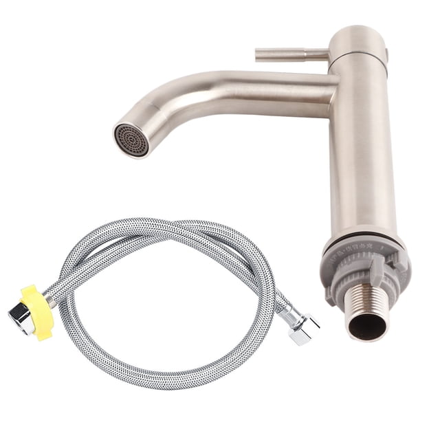 Grifo de agua para lavabo de baño con superficie cepillada de acero inoxidable Grifo de agua fría individual