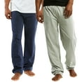 thumbnail image 1 of Men's Knitted Pajama Sweat Pants with Drawstring (Navy/H Gray, L), 1 of 3