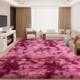thumbnail image 3 of Janvonne 8x10 Fluffy Area Rug for Bedroom, Modern Shaggy Carpets Fuzzy Rug for Teens Dorm Home Decor Aesthetic, Heavy Duty Non Slip, Tie-dye Dark Red, 3 of 8