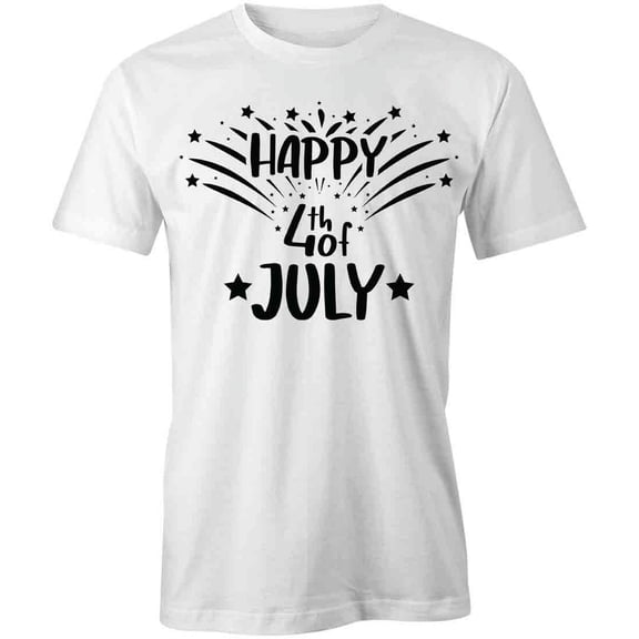 Happy 4th of July T-Shirt | Patriotic American White Tee Gift