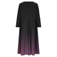 thumbnail image 4 of Women's Plus Size Gradient Dresses Casual Long-Sleeve Crew Neck Dress Loose Fit Midi Dresses with Pockets, 4 of 5