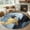 Blue, variant on Large Area Rug 5x7 Ft,Purple Grey Ombre Non Slip Area Rugs for Bedroom,Modern Geometric Abstract Aesthetics Cream Washable Low Pile Indoor Throw Carpet for Living Room Dining Room Nursery Home Office