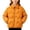 Orange, variant on KyCheLot Winter Jacket for Girls Button Lapel Neck Long Sleeve Jackets Comfy Thermal Windproof Outerwear
