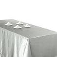 thumbnail image 5 of BalsaCircle 90" x 156" Satin Rectangular Tablecloth Silver, 5 of 5