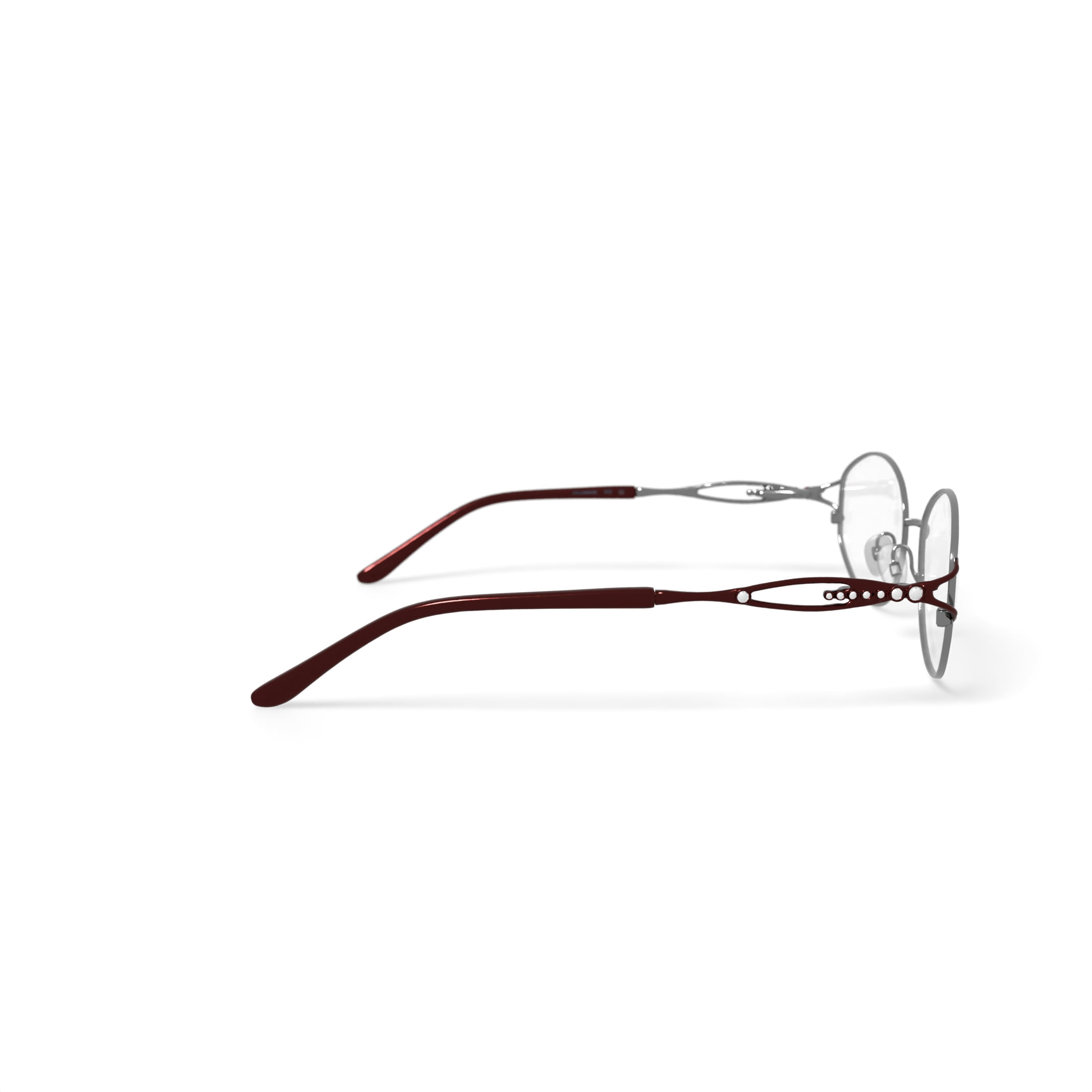 Sophia Loren Women's M190 Oval Prescription Eyeglasses with Case, Burgundy