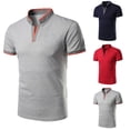 thumbnail image 3 of Mens Casual Short Sleeve Slim T-Shirt V Neck Pullover Blouse Muscle Fitness Tops, 3 of 8