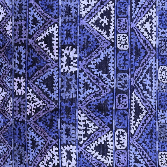 Ahgly Company Indoor Square Oriental Blue Industrial Area Rugs, 6' Square