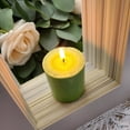thumbnail image 3 of Elyon Tableware® 18 Green Colored Unscented Wax Votive Candles in Glass Holder, 24 Hours Burn Time, 3 of 5