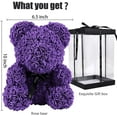 thumbnail image 4 of RECUTMS Purple Artificial Flower Rose Bear 10 inch Wedding Party Decoration Gift Box, 4 of 7