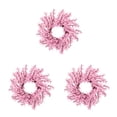thumbnail image 3 of Shengyu 1/2/3 Artificial Flower Wreath Florals Garland Spring Rattan Hoop Hanging Ornament Colorful Green Leaf Front Door Window Wedding 30cm/Pink 3PCS, 3 of 6