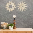 thumbnail image 3 of Mandala Wooden Wall Art Set of 2, Snowflake and Sun Look Ornament Artwork, Birch Plywood Rustic Wall Art Accent for Hallway Bedroom Living Room and Offices, 11.4" X 11.4" X 0.1", by Ambesonne, 3 of 4