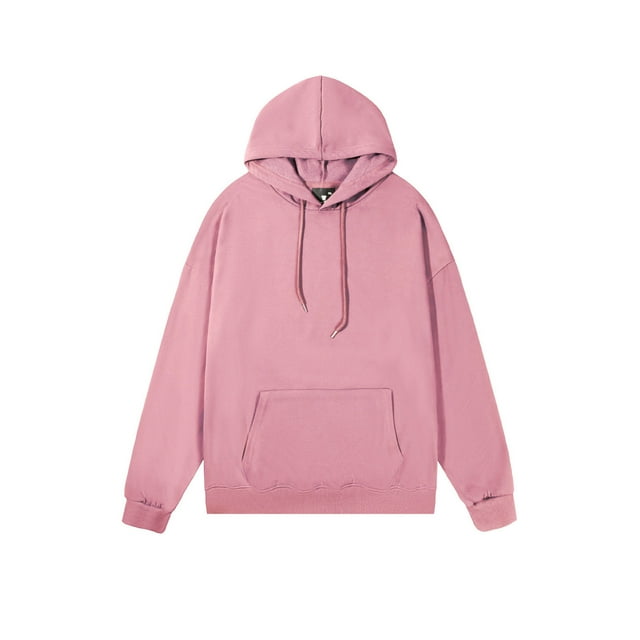 Dagugfen Hoodies for Men Sweatshirts Long Sleeve Kangaroo Pocket Drop Shoulder Pullover Top Solid Color
