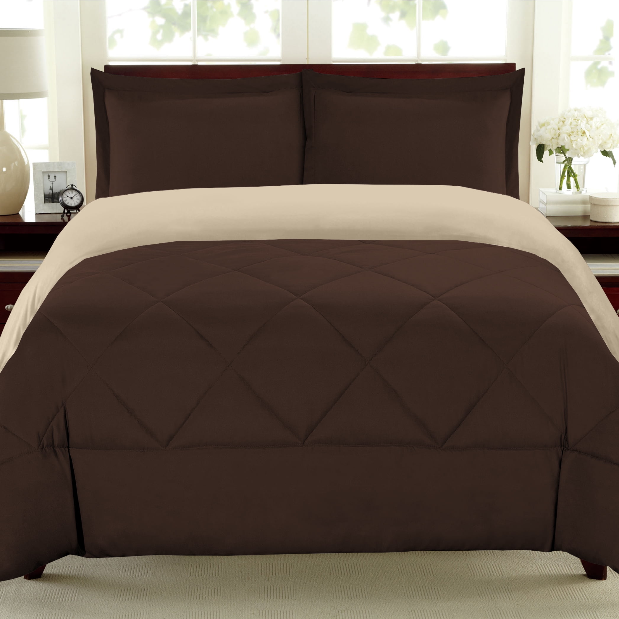 Premium Down Alternative Reversible Box Stitched 3 Piece Comforter Premium Down Alternative Reversible Box Stitched 3 Piece Comforter Set Com