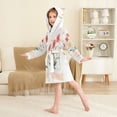 thumbnail image 4 of FORMRS Niños Bathrobe Unisex Hooded Robe Soft Plush Pajamas Sleepwear, Size 4-6T, Gray Cute Flower, 4 of 7