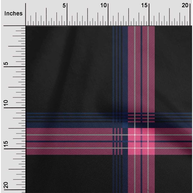 oneOone Georgette Viscose Fabric Tartan Check Print Fabric BTY 42 Inch Wide