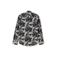 thumbnail image 5 of Cenuakty Men’s Shirt, Long Sleeve Turn-down Collar Button-down Shirt Flower/Leaves Print Fall Casual Tops Streetwear, 5 of 9