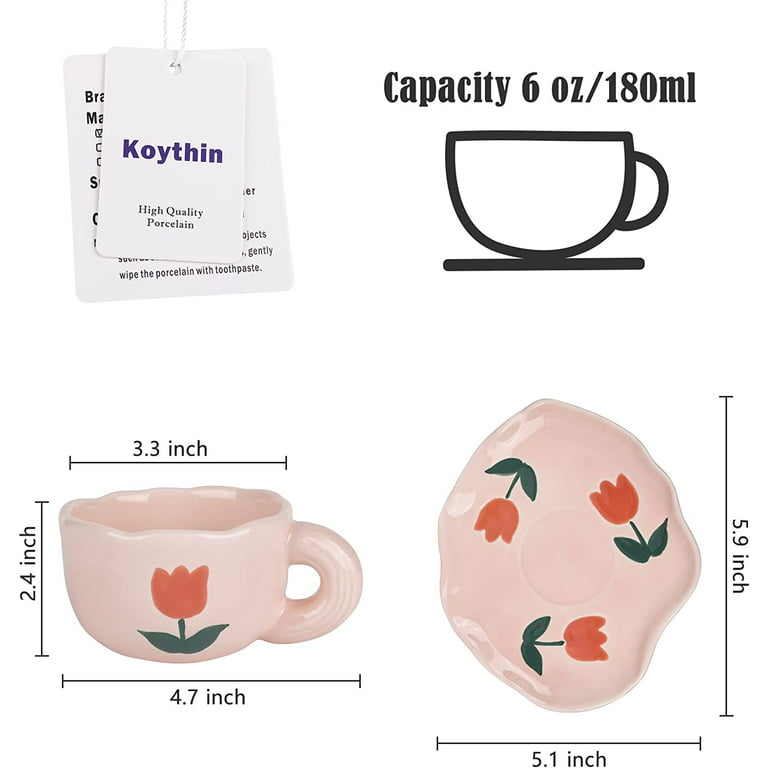Creative Cute Biscuit Shape Mug And Saucer Set, Cute Porcelain Coffee Mug  Set With Biscuit Shaped Handle, Tea Latte Milk Cup Summer Drinkware, Travel  Accessories, Birthday Gifts Drink Decoration Teen Girl Teenager