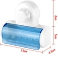 thumbnail image 3 of Self-adhesive toothbrush holder with cover, 5 slots wall mounted toothbrush storage rack for shower, dorm, cabinet, 3 of 6