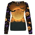 thumbnail image 4 of Raeneomay Long Sleeve Shirts for Women Ladies' Winter Halloween Round Neck Hooded SweatShirt Top, 4 of 5