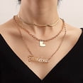 thumbnail image 3 of Bangcool Multilayer Chain Necklace Punk: Letter Heart Pendant Necklace Choker Necklace, 3 of 10