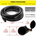 thumbnail image 2 of Flexible PVC Pipe1.5" Dia Black PVC Pipe,1.5" x50 feet Pool Hose,Spa Hose Tubing for Koi Ponds, Pond Tubing,Irrigation and Water Gardens,With 2PCS Stainless Steel Clamps, 2 of 7