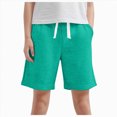 thumbnail image 2 of KPOPLK Baby Toddler Shorts Boys Cotton Solid Shorts with Drawstring Breathable Soft Summer Clothes 2-9 Years Size 8-9 Years,Green, 2 of 4