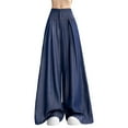thumbnail image 5 of Fiaer,Wide Leg Plus Size Pants for Women,Women's High Waisted Jeans Wide Leg Slack,Ladies Lightweight Casual Trendy Flowy Trousers with Pockets Blue XL, 5 of 5