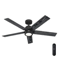 Restored Hunter Fan 52 inch Matte Black Indoor Ceiling fan with Light and Remote for Bedroom, Living Room, Office, Kitchen (Refurbished)