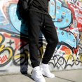 thumbnail image 6 of WULMLEO Men's Tapered Jogger Sweatpants Drawstring Waist with Pockets Cotton Athletic Lounge Pants Black L, 6 of 9