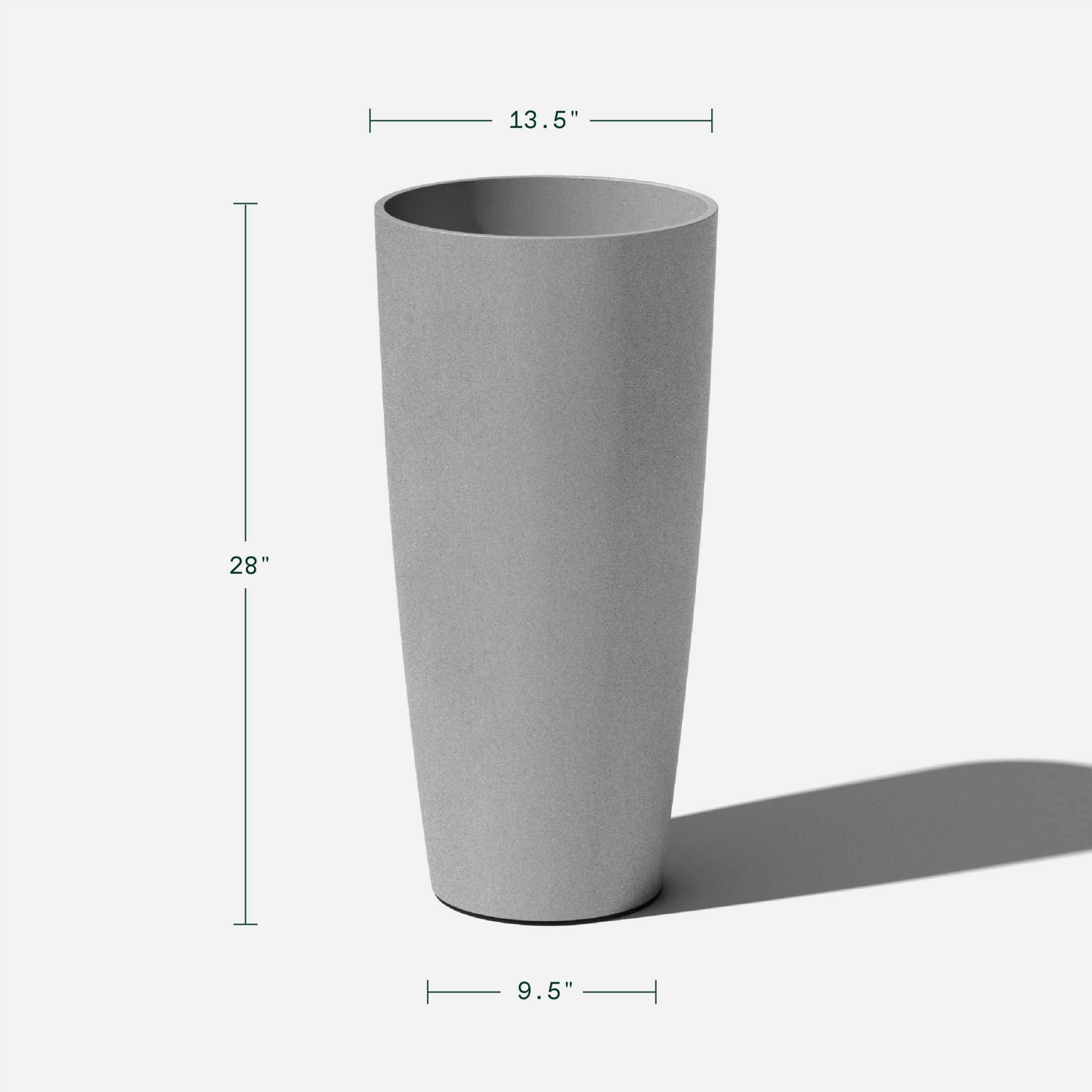 Veradek Mason Series Selena 28" Plastic-Stone Planter 2-Pack Gray