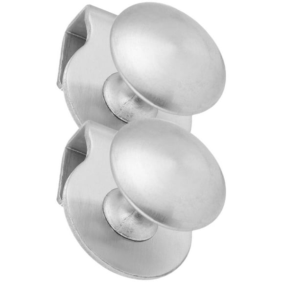 2 Pcs Glass Clip Handle Adhesive Cabinet Doors Handles Silver
