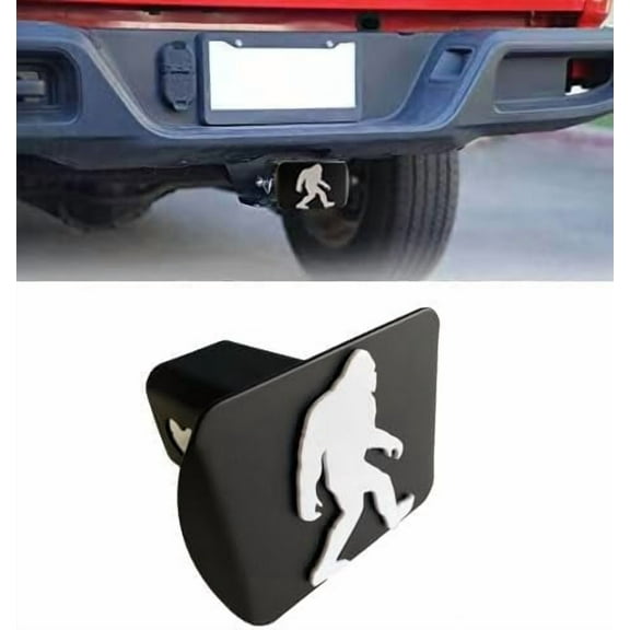 Custom 3D Metal Trailer Hitch Cover for 2'' Towing Rear Receiver Plug Cover Sasquatch Bigfoot Alpha Emblem Cool Cars SUV Pickup Trucks Heavy Duty