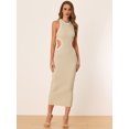 thumbnail image 2 of Vestido de espalda cruzada para mujer Allegra K Albaricoque XS, 2 of 6