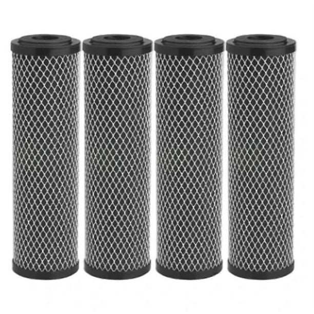Filtro de agua de carbón de 4 piezas, 10 pulgadas, estándar para toda la casa, con envoltura de carbón, reemplaza sedimentos, sabor y olor. p20241126416