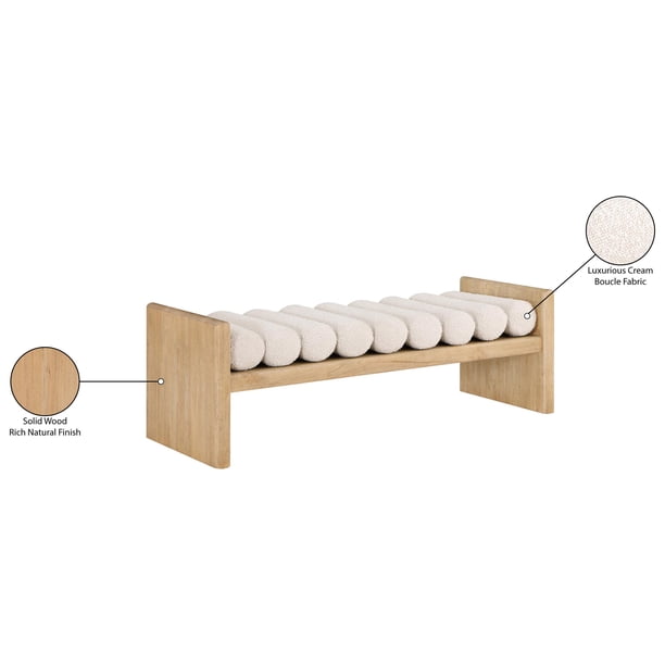 GMFK520○Meridian Furniture / メディリアンファニチャ Meridian Furniture Waverly Cream Bench - Walmart.ca