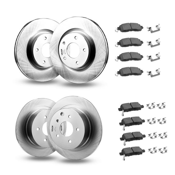 VEVOR Front and Rear Brake Kit Compatible with 2013 Nissan Altima (Base, SL, SV & S Sedan), 2014-2018 Nissan Altima, 2019-2023 Nissan Altima (with Manual Parking Brake), Hollow Structure Front Rotors