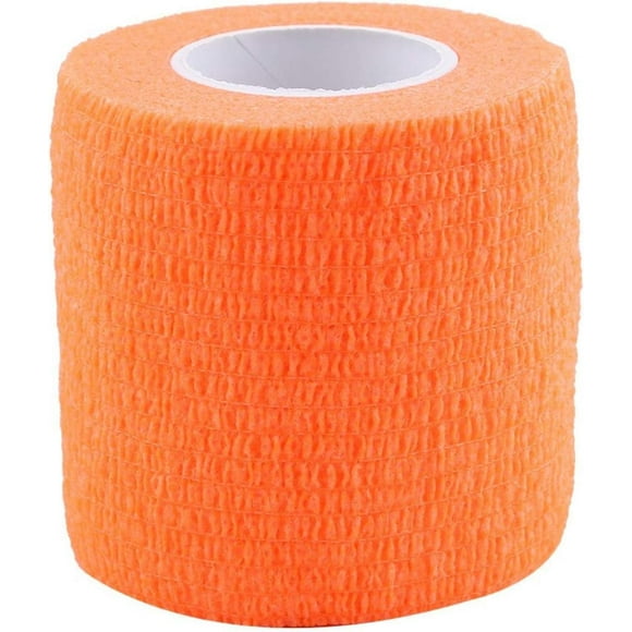 HWZWT Fluorescent Orange Wrist Roll Self Adhesive Bandage for Sports Elastic Self Adhesive Tape 5 Rolls Self Adhesive Bandage First Aid Tape Finger Joints