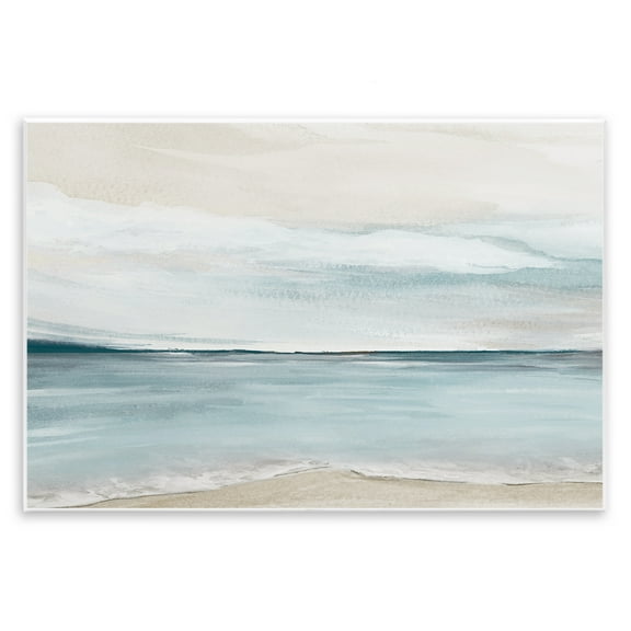 Stupell Industries Muted Soft Watercolor Beach Landscape & Nature Painting Unframed Art Print Wall Art, 15 x 10