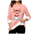 thumbnail image 5 of WEAIXIMIUNG Sweatshirts Courts pour Femmes Grande Taille Pull Thermique à Manches Longues Col Rond avec Poche, 5 of 5