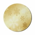 thumbnail image 1 of Christmas Mouse Pad for Computers, Snowflakes Pattern Noel Holiday Yuletide Themed Winter Inspired Image, Round Non-Slip Thick Rubber Modern Gaming Mousepad, 8" Round, Sand Brown White, by Ambesonne, 1 of 2