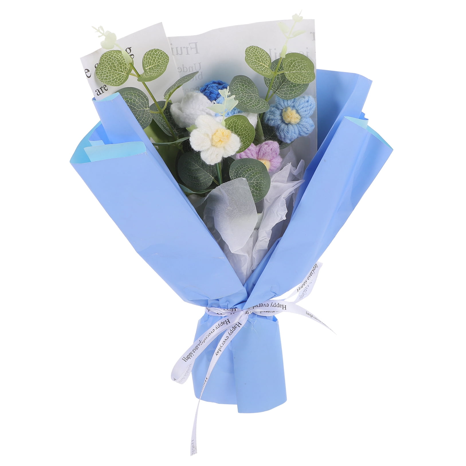 CTIRCHIU Crochet Flower Bouquet Decorative Floral Ornament for Home Decor, Party, Graduation & Special Celebration