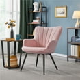 thumbnail image 2 of Yaheetech Modern Upholstered Fabric Accent Chair, Pink, 2 of 9