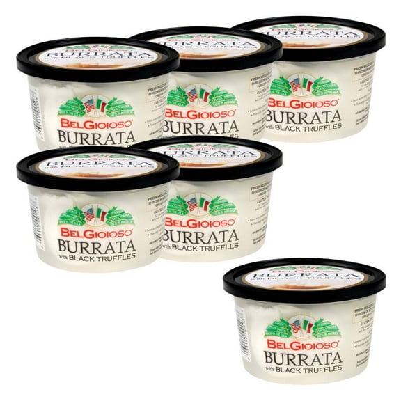 Belgioioso Black Truffle Burrata Cheese, 8OZ, 6 Pack
